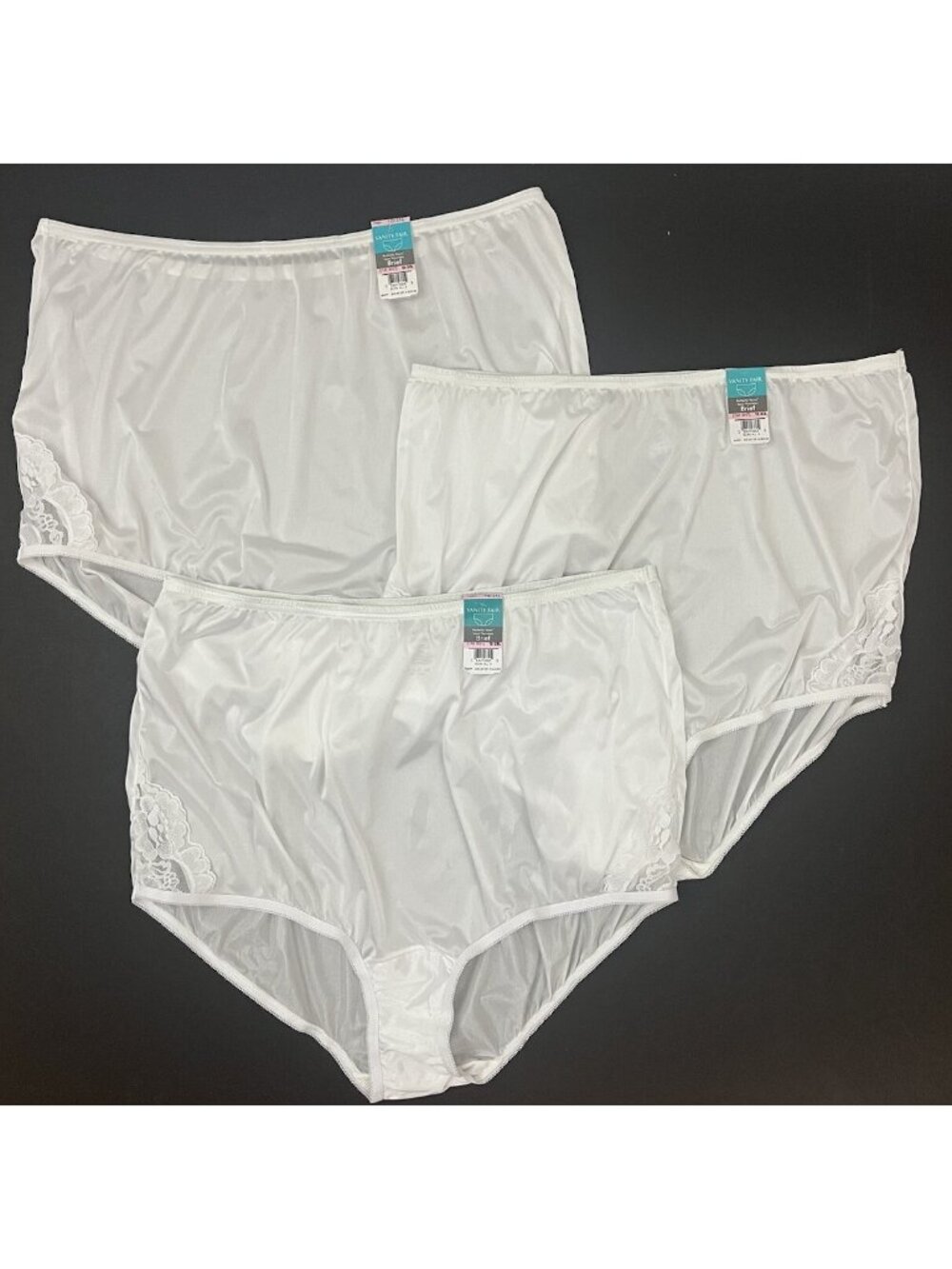 Vanity Fair Perfectly Yours Lace Nouveau Brief Panty Star White 10 3XL NWT 3pr